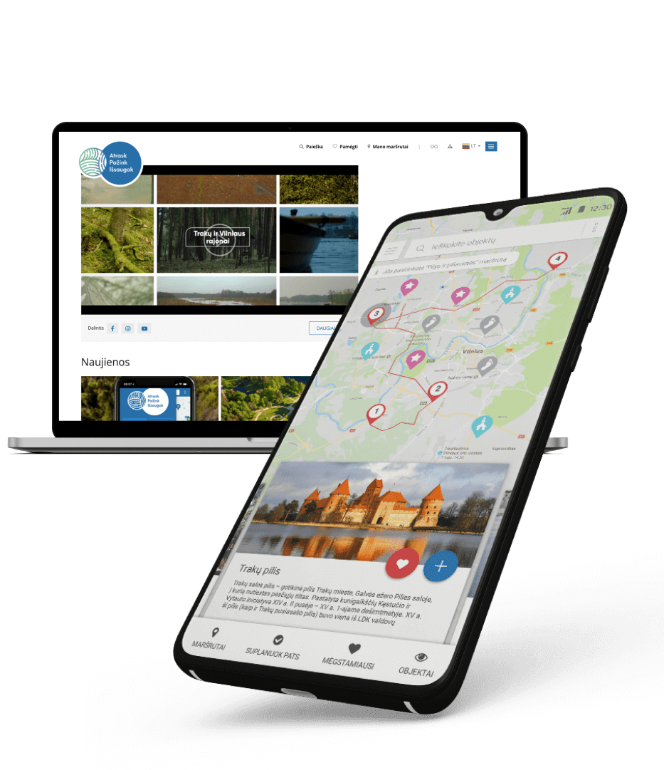 Explore Trakai & Vilnius interneto platforma ir mobili programėlė