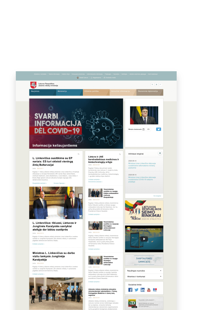 URM internetinė platforma Lietuvos diplomatinių atstovybių tinklui